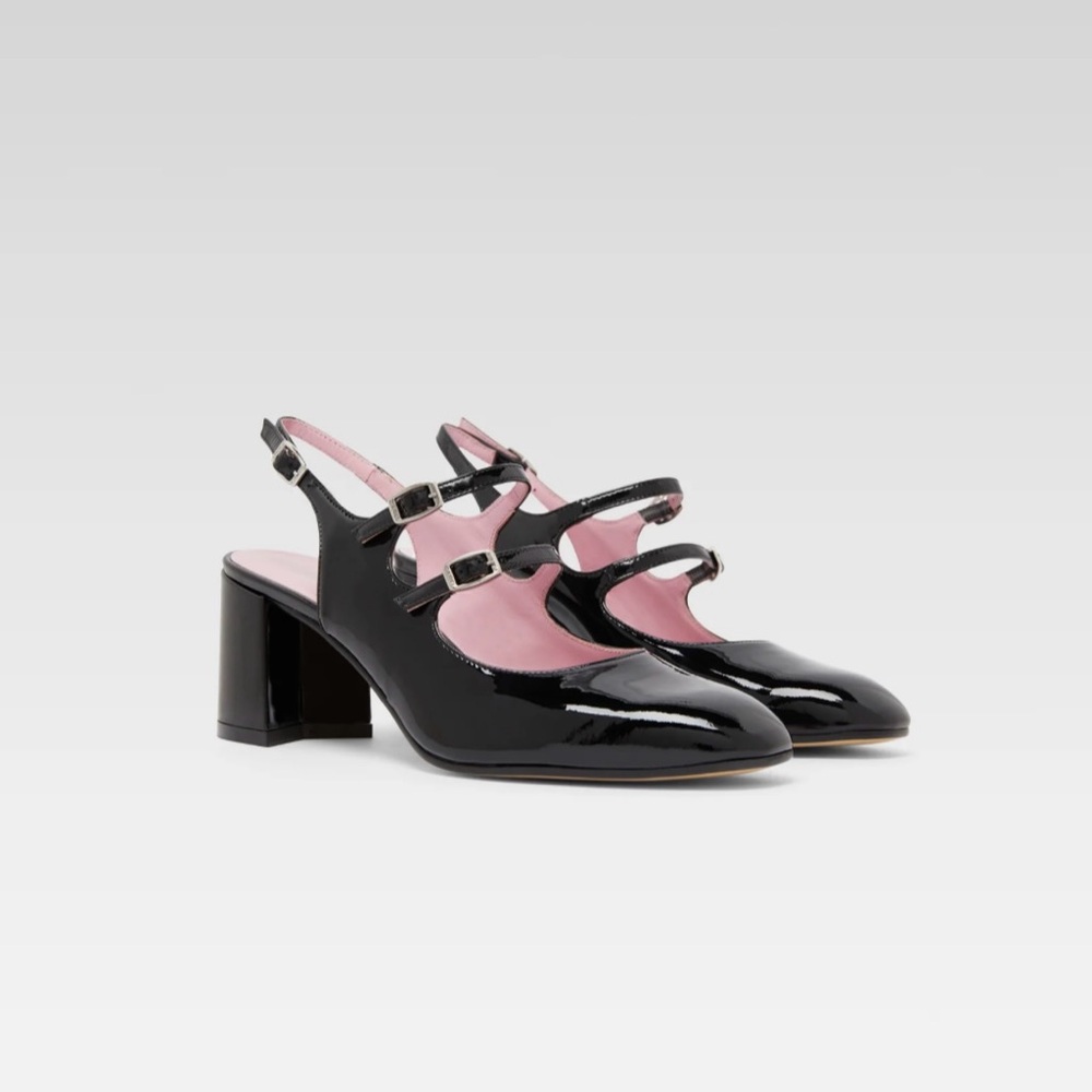 Carel Banana patent leather slingback Mary Janes